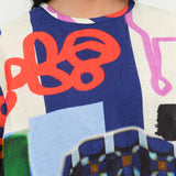 Playground Collage Keyhole Silk Blouse by Henrik Vibskov