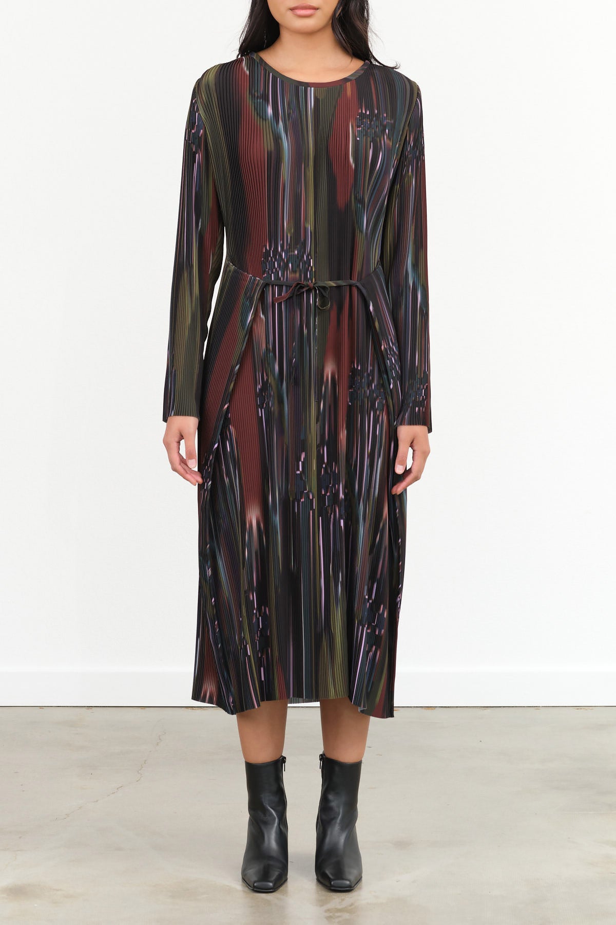 Knight Plisse Dress by Henrik Vibskov in Dark Tetris Drips