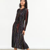 Henrik Vibskov Knight Plisse Dress in Dark Tetris Drips