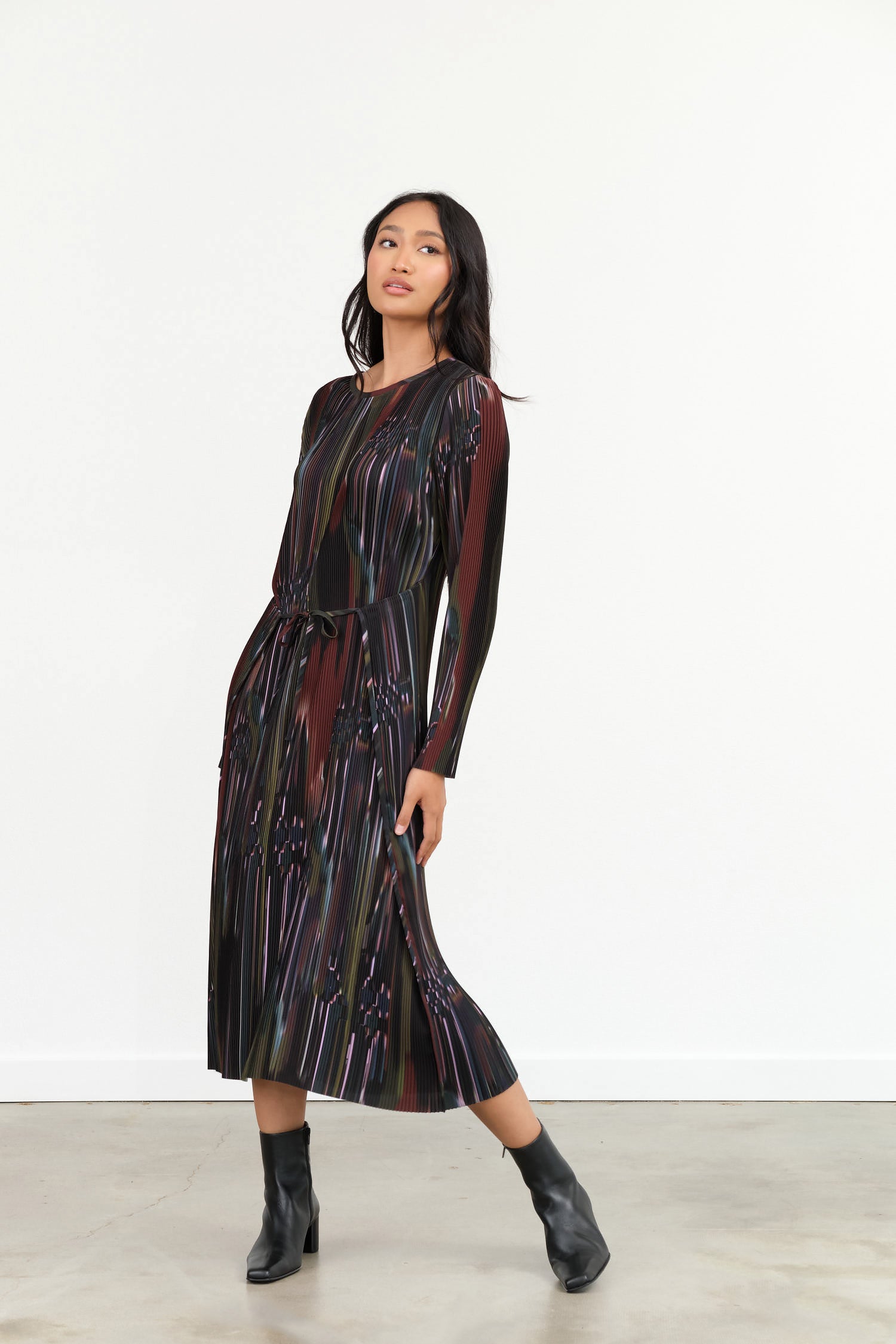 Henrik Vibskov Knight Plisse Dress in Dark Tetris Drips