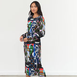 Henrik Vibskov Knight Plisse Dress in Kaleidoscope Tetris