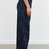 Henrik Vibskov Shade High Waisted Barrel Leg Denim Pants in Dark Needle Punch Blue