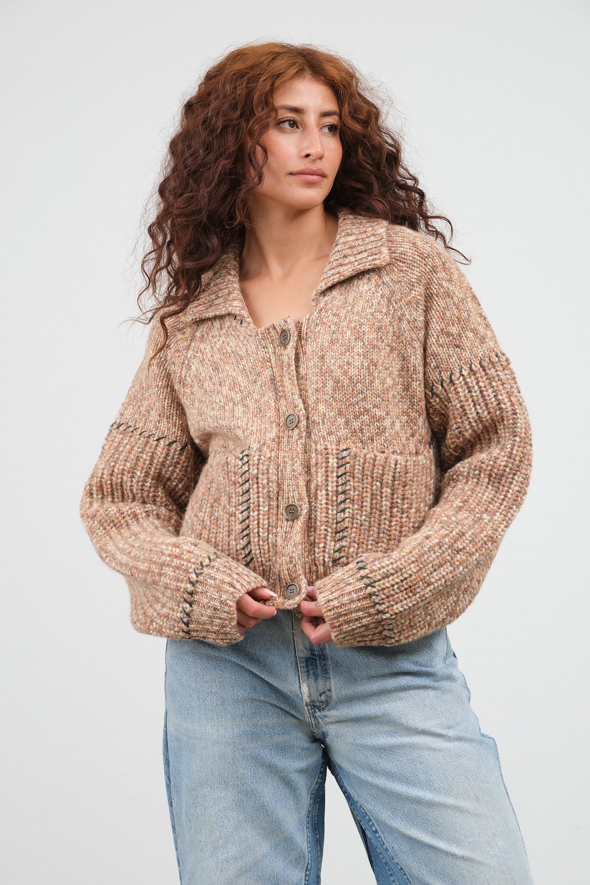 Henrik Vibskov Stitch Cardigan in Fall Mix