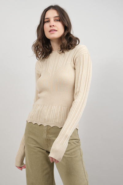 Henrik Vibskov Transparent Block Knit Blouse in Angora – Cedar