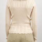 Back of Transparent Block Knit Blouse in Angora