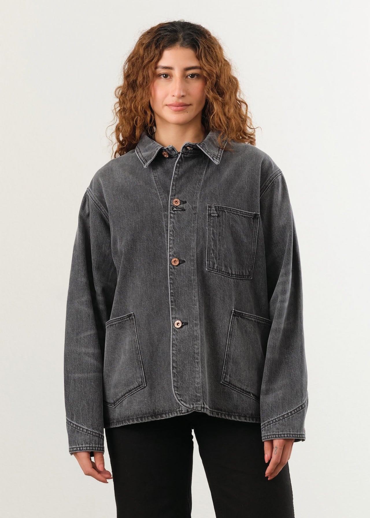 Hey Gang Apparel Womens Jackets The Barn Coat in Jett Wash