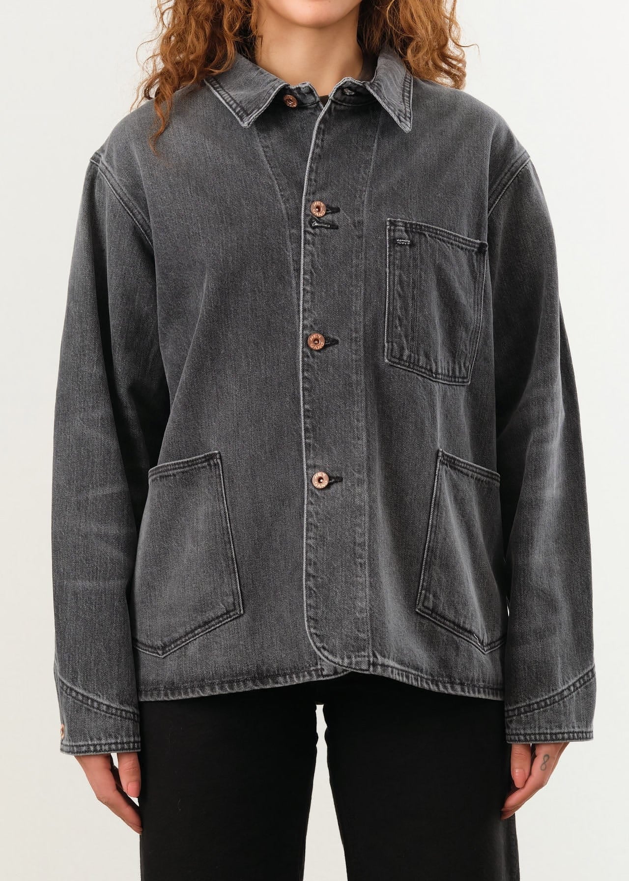 Hey Gang Apparel Womens Jackets The Barn Coat in Jett Wash