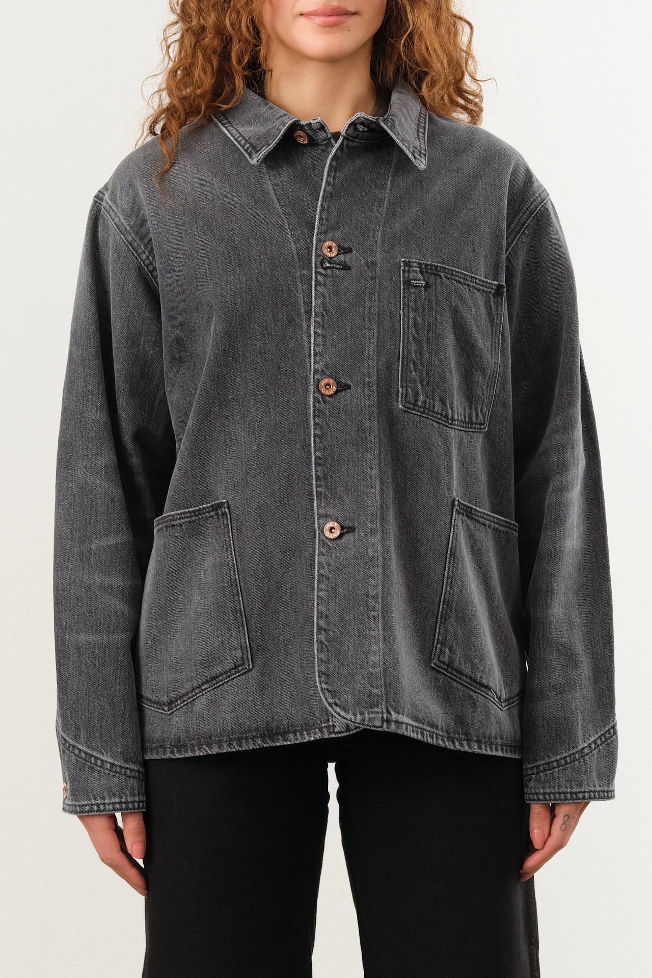 Hey Gang Apparel Womens Jackets The Barn Coat in Jett Wash
