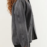 Hey Gang Apparel Womens Jackets The Barn Coat in Jett Wash