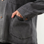 Hey Gang Apparel Womens Jackets The Barn Coat in Jett Wash