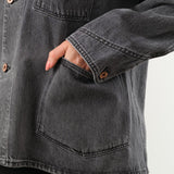 Hey Gang Apparel Womens Jackets The Barn Coat in Jett Wash