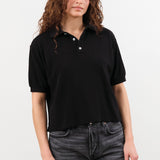 Hey Gang Apparel Womens Blouses The Boxy Polo in Black