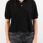 Hey Gang Apparel Womens Blouses The Boxy Polo in Black