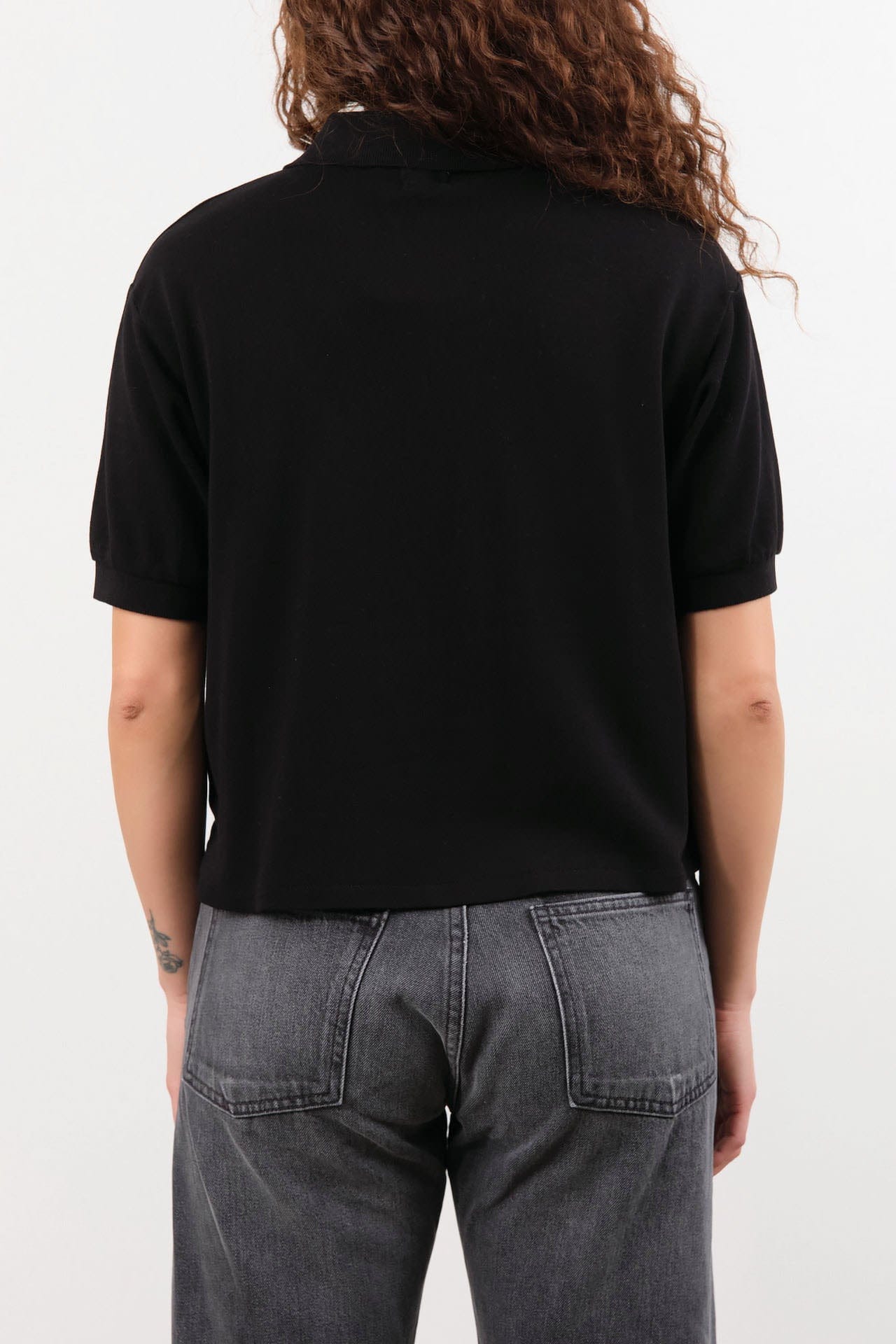 Hey Gang Apparel Womens Blouses The Boxy Polo in Black