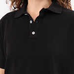 Hey Gang Apparel Womens Blouses The Boxy Polo in Black