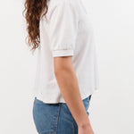 Hey Gang Apparel Womens Blouses The Boxy Polo in White