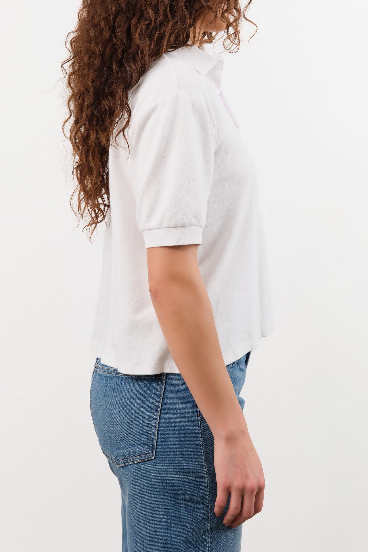 Hey Gang Apparel Womens Blouses The Boxy Polo in White