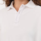 Hey Gang Apparel Womens Blouses The Boxy Polo in White
