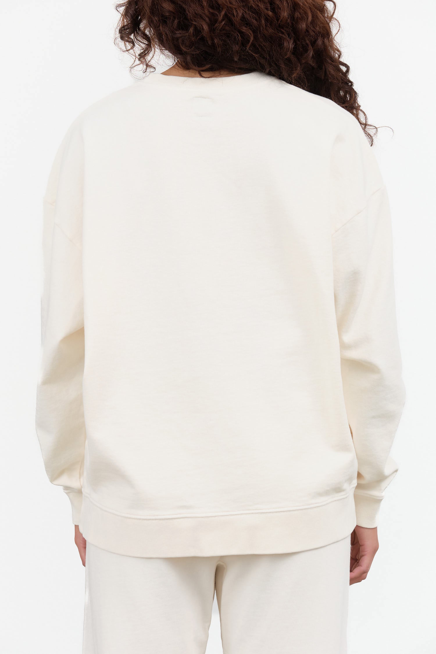 The Long Sleeve Boxy Crewneck Sweatshirt in Natural White by Hey Gang Brand 