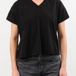 Hey Gang Apparel Womens Blouses The Boxy V-Neck in Black