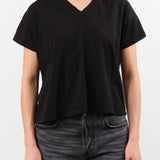 Hey Gang Apparel Womens Blouses The Boxy V-Neck in Black