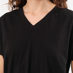 Hey Gang Apparel Womens Blouses The Boxy V-Neck in Black