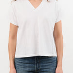 Hey Gang Apparel Womens Blouses The Boxy V-Neck in White