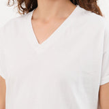 Hey Gang Apparel Womens Blouses The Boxy V-Neck in White