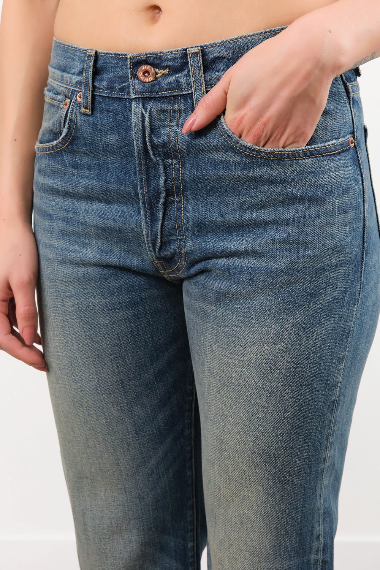 Hey Gang Apparel Womens Denim The Loose Crop Selvedge Jeans