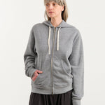 Hey Gang Apparel Womens Lounge The Zip Hoodie in PE Grey
