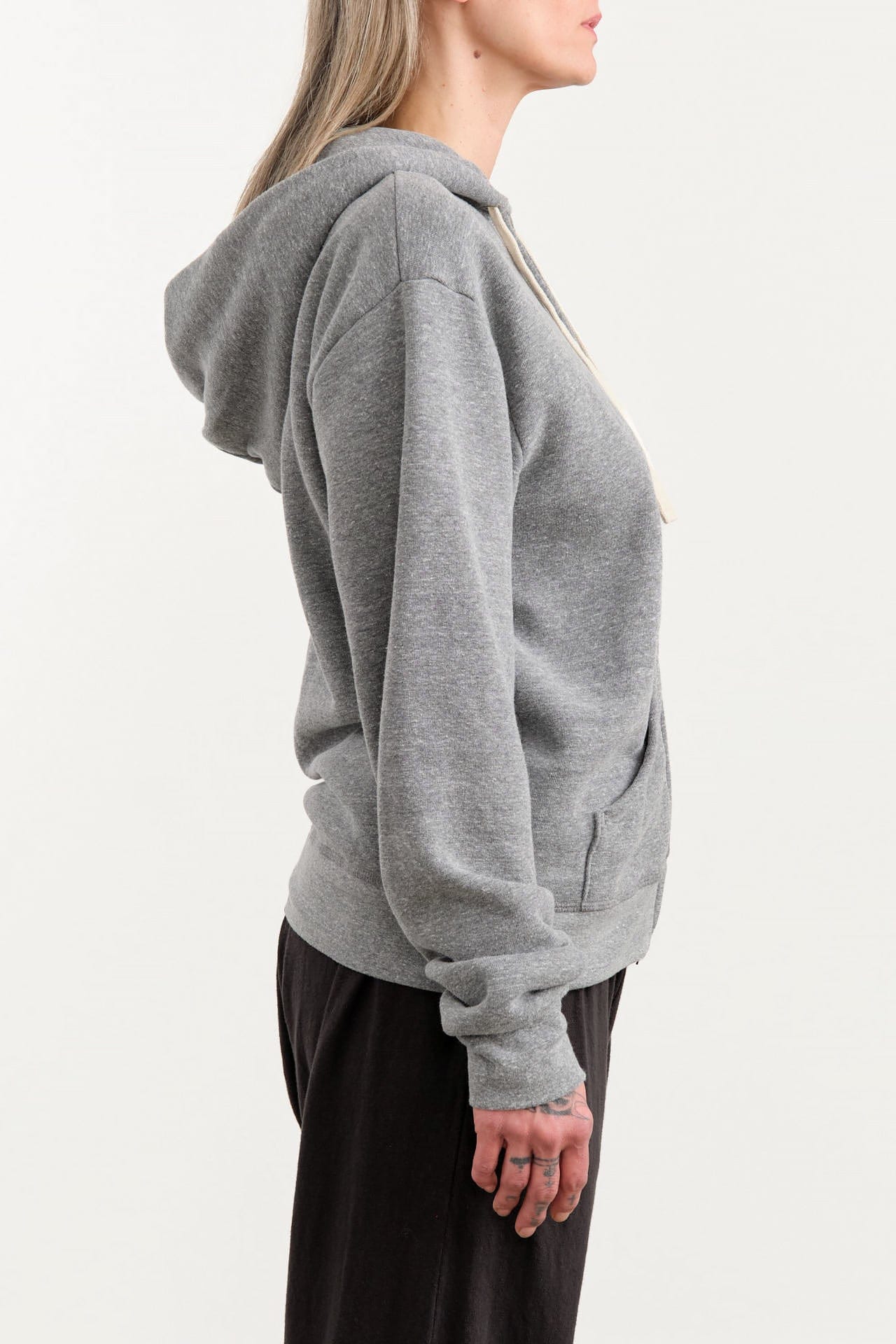 Hey Gang Apparel Womens Lounge The Zip Hoodie in PE Grey