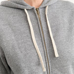 Hey Gang Apparel Womens Lounge The Zip Hoodie in PE Grey