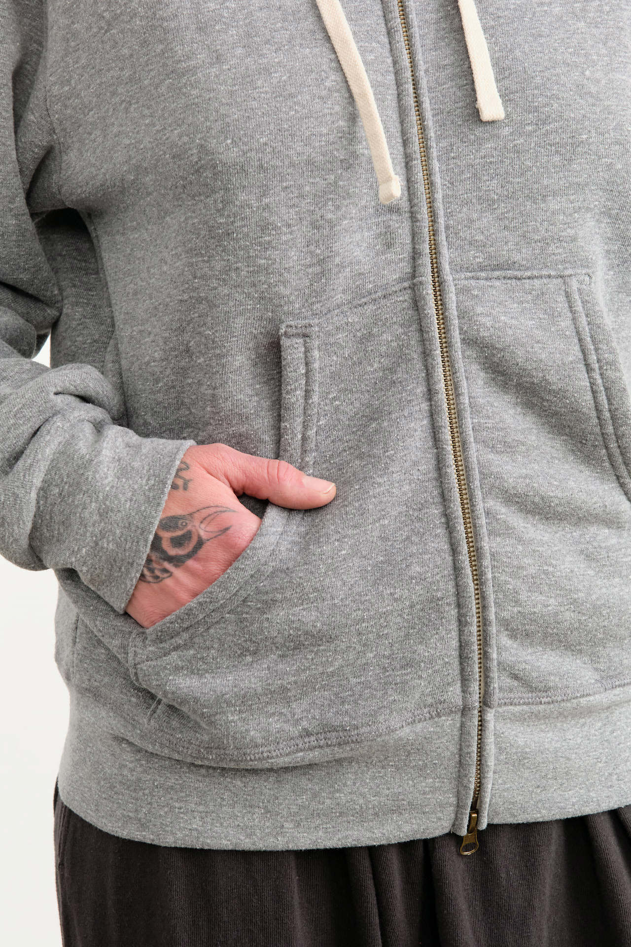 Hey Gang Apparel Womens Lounge The Zip Hoodie in PE Grey