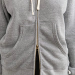 Hey Gang Apparel Womens Lounge The Zip Hoodie in PE Grey