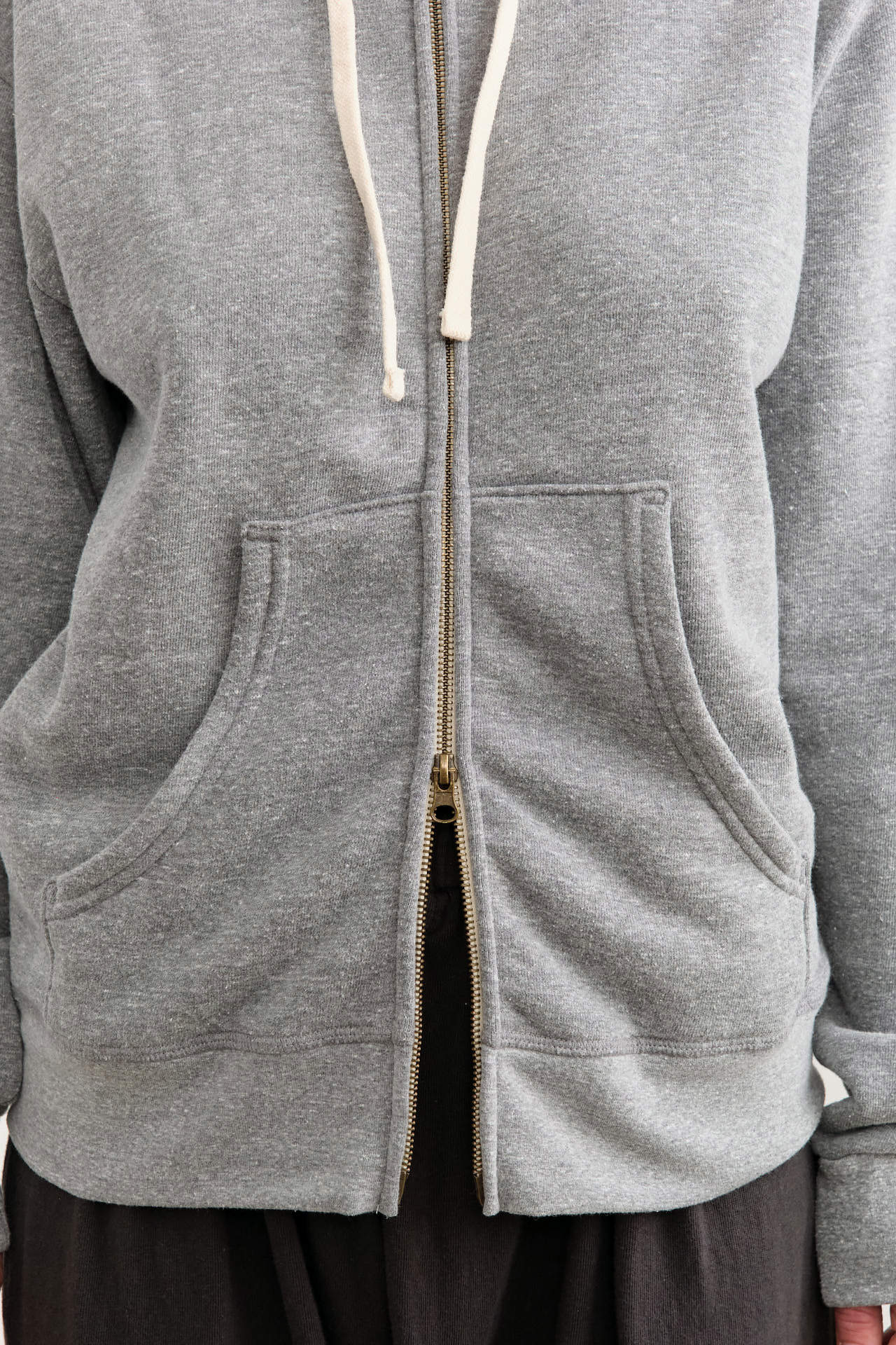 Hey Gang Apparel Womens Lounge The Zip Hoodie in PE Grey