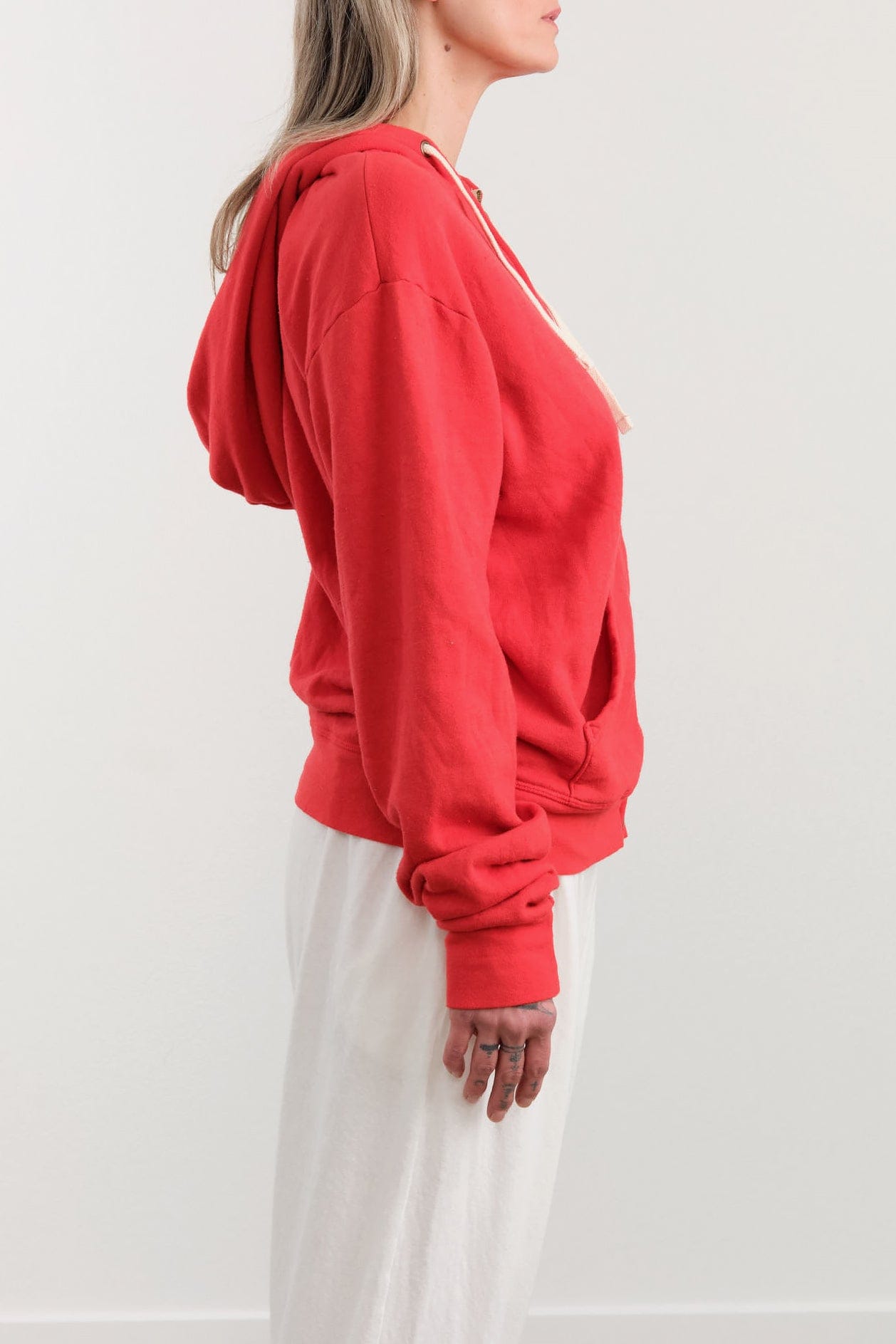 Hey Gang Apparel Womens Lounge The Zip Hoodie in Red