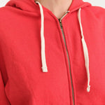 Hey Gang Apparel Womens Lounge The Zip Hoodie in Red