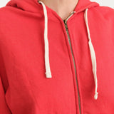 Hey Gang Apparel Womens Lounge The Zip Hoodie in Red