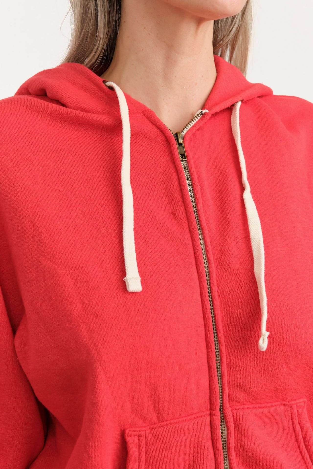 Hey Gang Apparel Womens Lounge The Zip Hoodie in Red