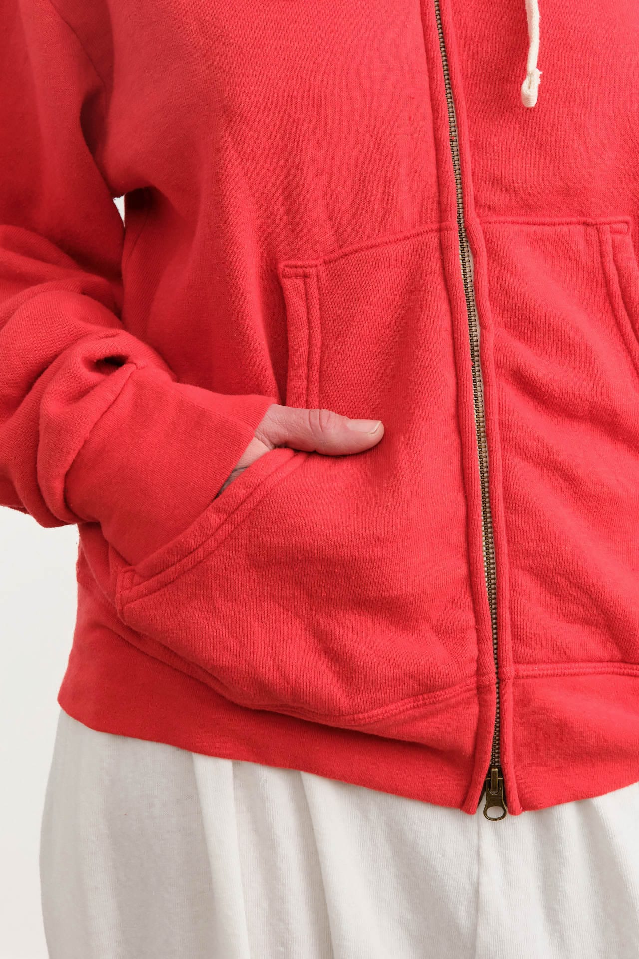 Hey Gang Apparel Womens Lounge The Zip Hoodie in Red