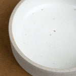 Greystone and Snow White Glaze Ceramic Platter with speckled details 