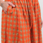 Ichi Antiquites Apparel Womens Skirts Gingham Check Skirt Beige x Orange / One Size