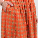 Ichi Antiquites Apparel Womens Skirts Gingham Check Skirt Beige x Orange / One Size