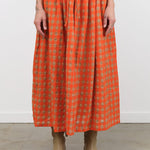 Ichi Antiquites Apparel Womens Skirts Gingham Check Skirt Beige x Orange / One Size