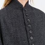 Ichi Antiquites Apparel Womens Jackets Wool Gauze Houndstooth Jacket Charcoal / One Size
