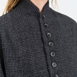 Ichi Antiquites Apparel Womens Jackets Wool Gauze Houndstooth Jacket Charcoal / One Size