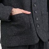 Ichi Antiquites Apparel Womens Jackets Wool Gauze Houndstooth Jacket Charcoal / One Size