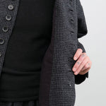Ichi Antiquites Apparel Womens Jackets Wool Gauze Houndstooth Jacket Charcoal / One Size