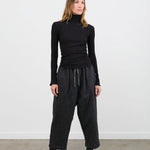 Ichi Antiquites Apparel Womens Pants Wool Gauze Houndstooth Pants Charcoal / One Size