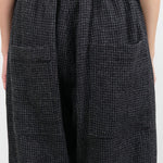 Ichi Antiquites Apparel Womens Pants Wool Gauze Houndstooth Pants Charcoal / One Size